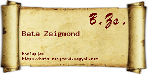 Bata Zsigmond névjegykártya